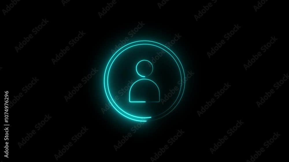 Profile is not ready, Glowing neon person sign icon people animation icon. User line icon, Secure login to user account. Profile is not ready, Glowing neon person sign icon people animation icon. User line icon, Secure login to user account.