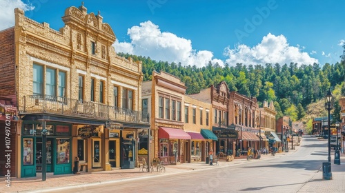 Exploring the historic charm of a quiet town filled with vintage storefronts and stunning natural backdrop