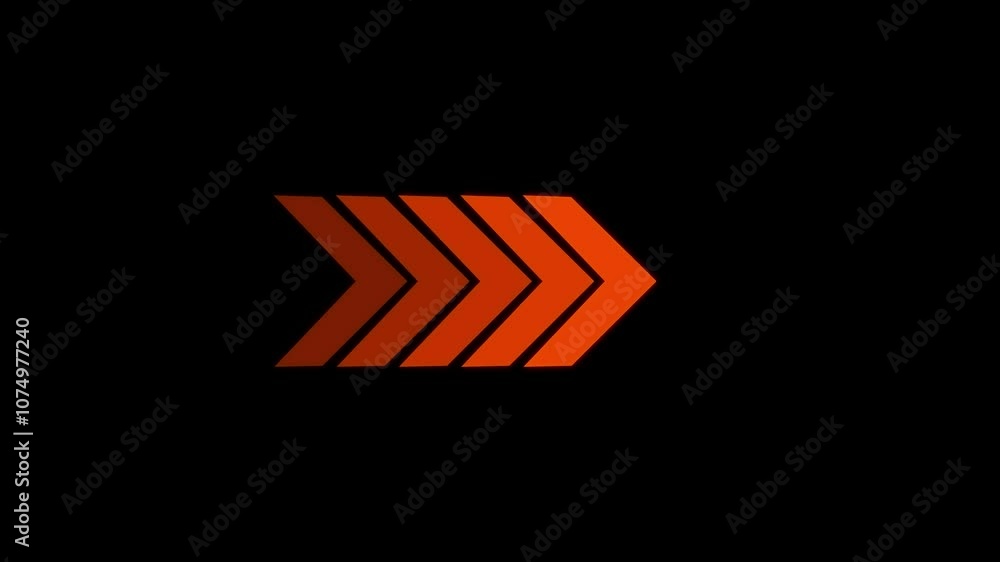Right-directional red arrow loop animation. Animated arrows for the overlay video layer. Arrow direction sign animation moving on a transparent background. Right-directional red arrow loop animation. Animated arrows for the overlay video layer. Arrow direction sign animation moving on a transparent background.
