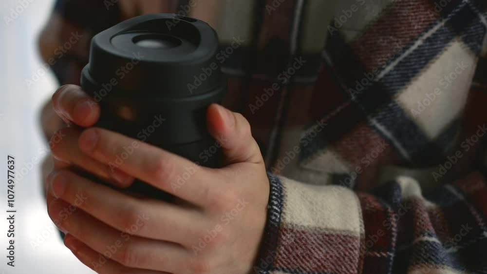 Thermos in the hands of a man.
Thermos with hot drink close-up.
Hot tea in a cup in winter.
A man warms his hands on a cup of hot drink Thermos in the hands of a man.
Thermos with hot drink close-up.
Hot tea in a cup in winter.
A man warms his hands on a cup of hot drink
