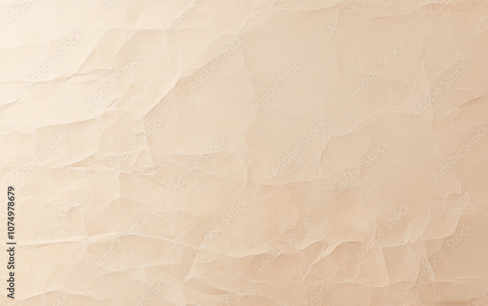 Obraz premium Textured beige paper background with natural creases, perfect for highlighting design elements or creating a vintage aesthetic.