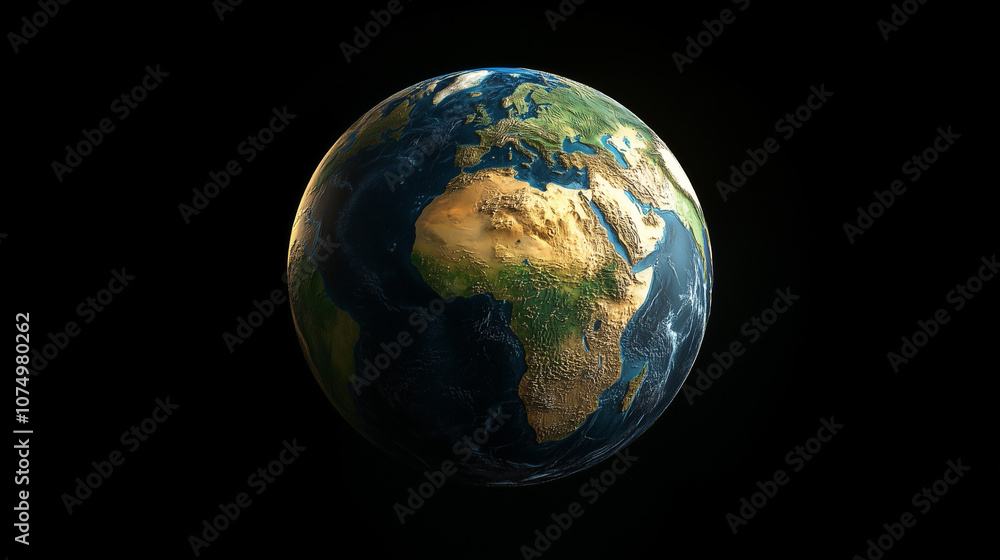High-resolution digital world map on a globe in a modern setting High-resolution digital world map on a globe in a modern setting