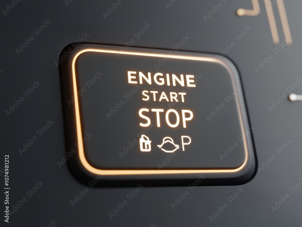 Engine start button illuminated with Engine start button illuminated with