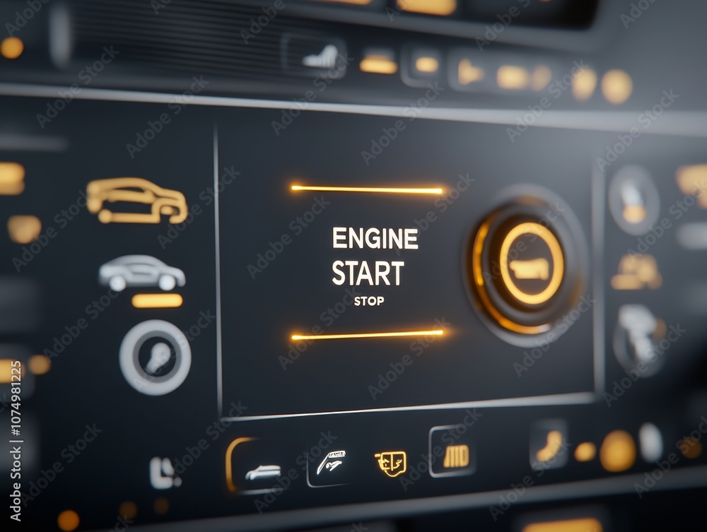Engine start button illuminated with Engine start button illuminated with