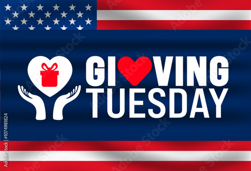 Giving Tuesday background, banner or poster design template. observed every year in December. Holiday concept. Use to any Template, card, poster, placard, template.