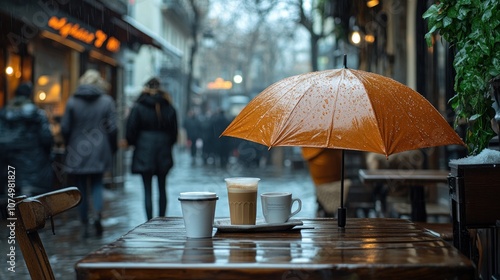 Wallpaper Mural Rainy Day Coffee Break Torontodigital.ca