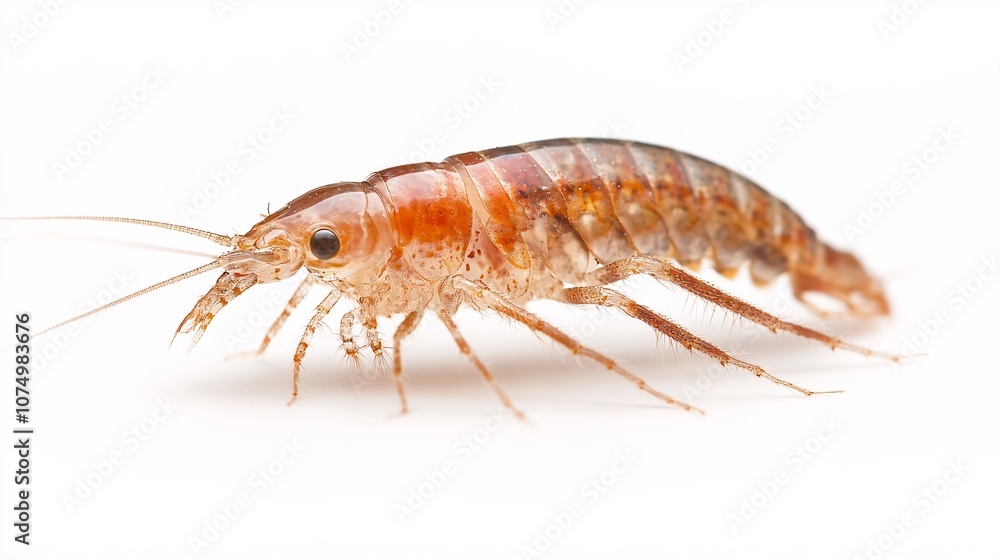 Close-up of an Amphipod: Exploring the Intricate Details of a Tiny Crustacean in its Natural Habitat Close-up of an Amphipod: Exploring the Intricate Details of a Tiny Crustacean in its Natural Habitat