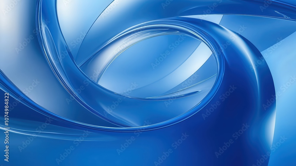 Fototapeta premium Swirling Blue Waves Create a Tranquil Atmosphere