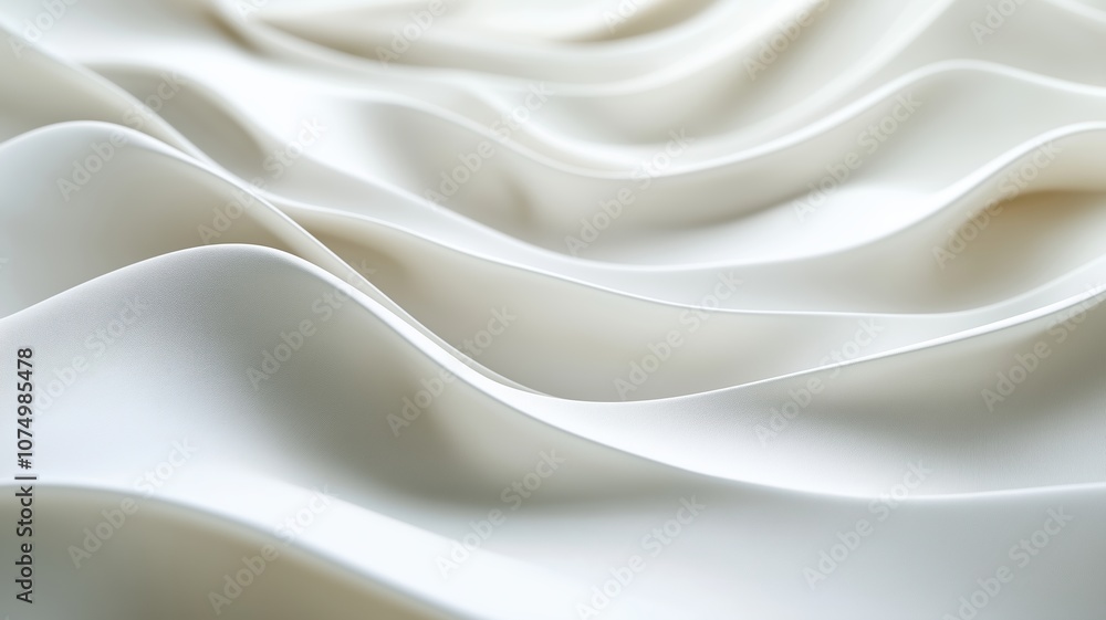 Flowing Waves of Soft White Fabric in Gentle Light Flowing Waves of Soft White Fabric in Gentle Light
