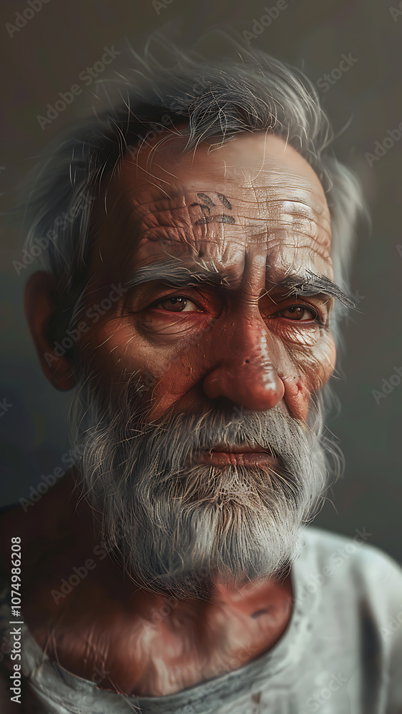 Portrait of Elderly Man with Detailed Facial Expression Portrait of Elderly Man with Detailed Facial Expression