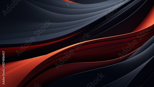 Elegant Waves of Red and Black Flowing in Harmony