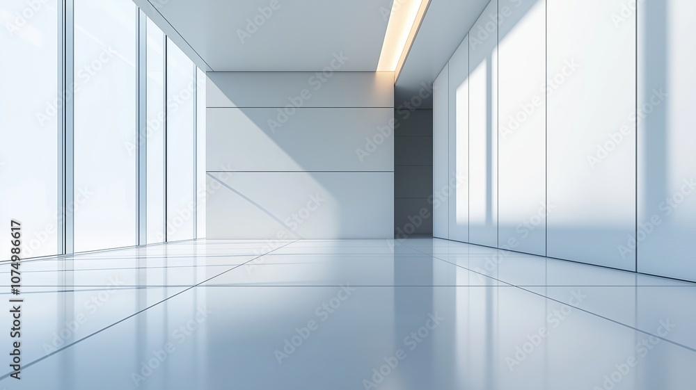 Fototapeta premium Modern Minimalist Hallway With Soft Natural Light