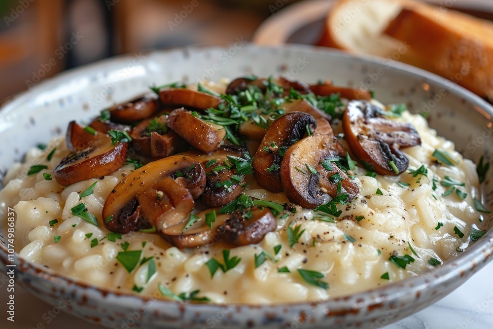 Creamy Mushroom Risotto with Parsley and Pepper Creamy Mushroom Risotto with Parsley and Pepper