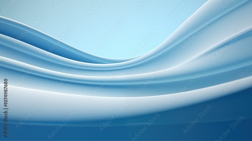 Fototapeta premium Harmonious Soft Blue Fabric Waves