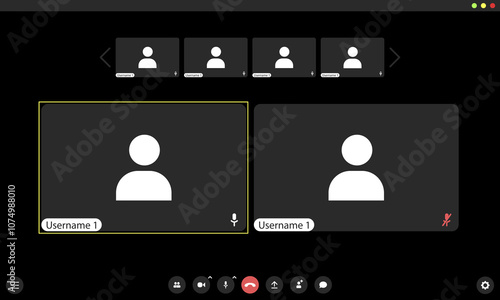 In a virtual meeting platform, silhouettes of users appear in separate panels, highlighting the challenge of remote collaboration as they strategize for success from various locations.