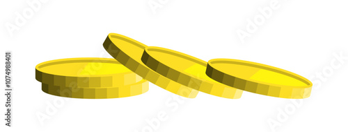 Golden coins tumble across a smooth surface, their vibrant color gleaming as they reflect light, evoking a sense of excitement and prosperity.