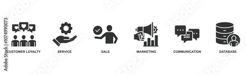 CRM banner web icon vector illustration concept for customer relationship management with icon