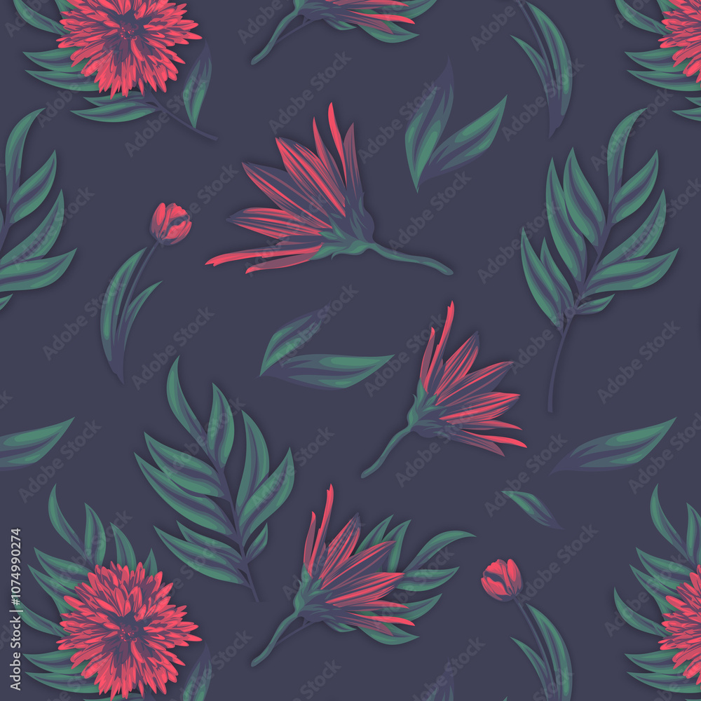 Abstract flower blooming design. Pattern with floral . Grunge textured abstract art with flower and plants in watercolor style Abstract flower blooming design. Pattern with floral . Grunge textured abstract art with flower and plants in watercolor style