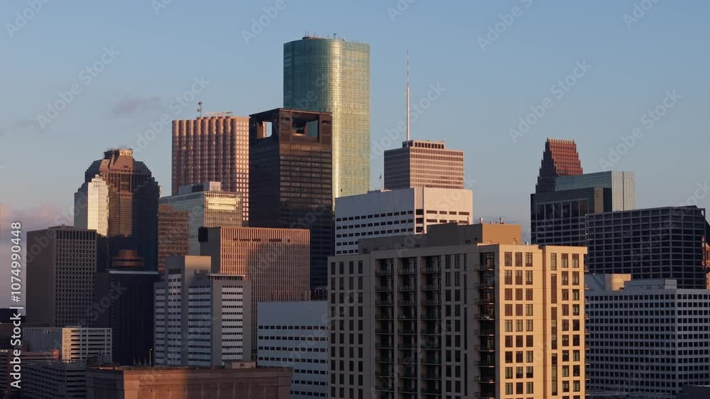 View of Downtown Houston, Texas, USA. Buildings and skyline in the morning. View of Downtown Houston, Texas, USA. Buildings and skyline in the morning.