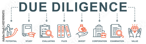 Due diligence banner web icon vector illustration concept with icon