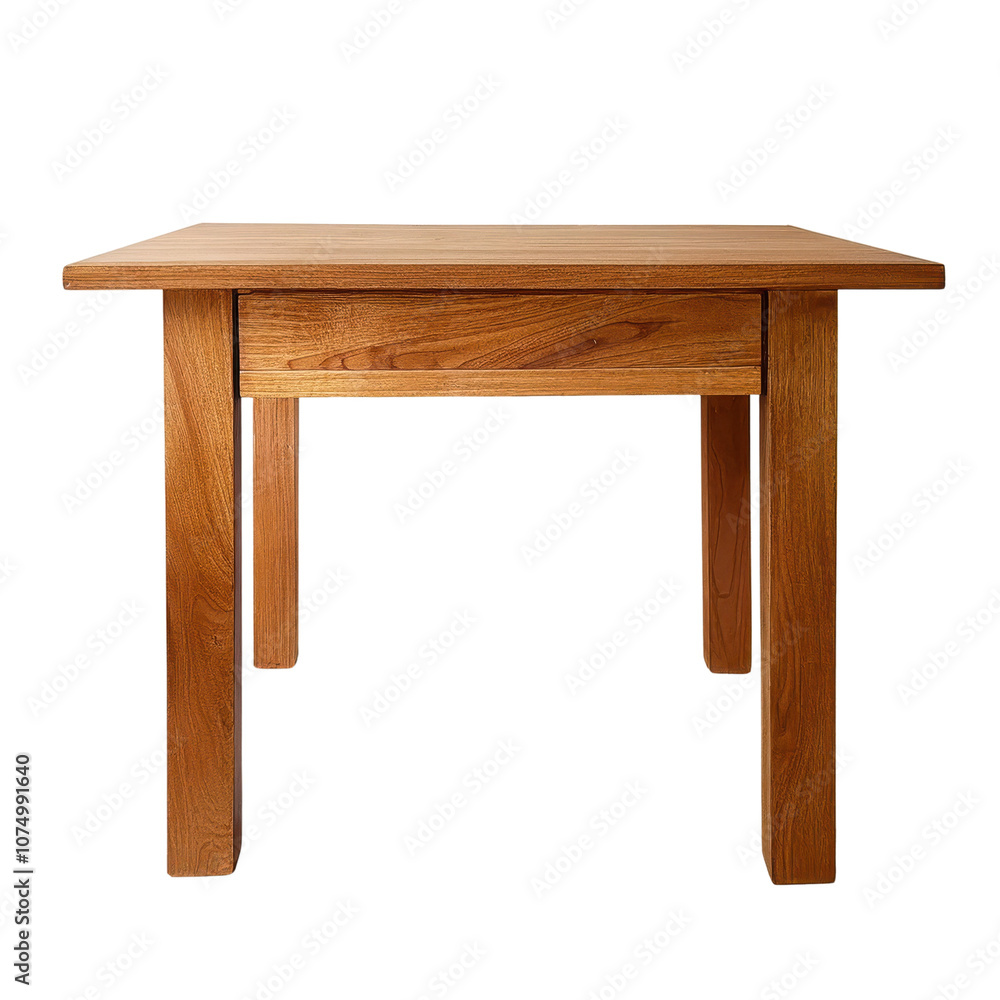 A stylish wooden table perfect for any modern living space or dining area, transparent background A stylish wooden table perfect for any modern living space or dining area, transparent background