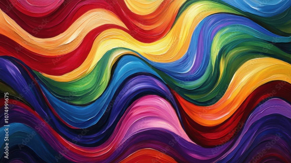 Playful abstract waves of vibrant colors resembling paint strokes Playful abstract waves of vibrant colors resembling paint strokes