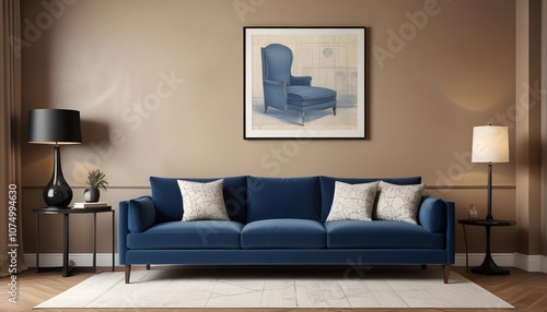 Photo modern style interior room 3d illustration