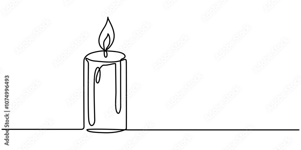 One line drawing of Burning fire candle. continuous line candlelight icon isolated on a white background. Candle light continuous one line drawing art. Christmas candle One continuous line drawing. One line drawing of Burning fire candle. continuous line candlelight icon isolated on a white background. Candle light continuous one line drawing art. Christmas candle One continuous line drawing.