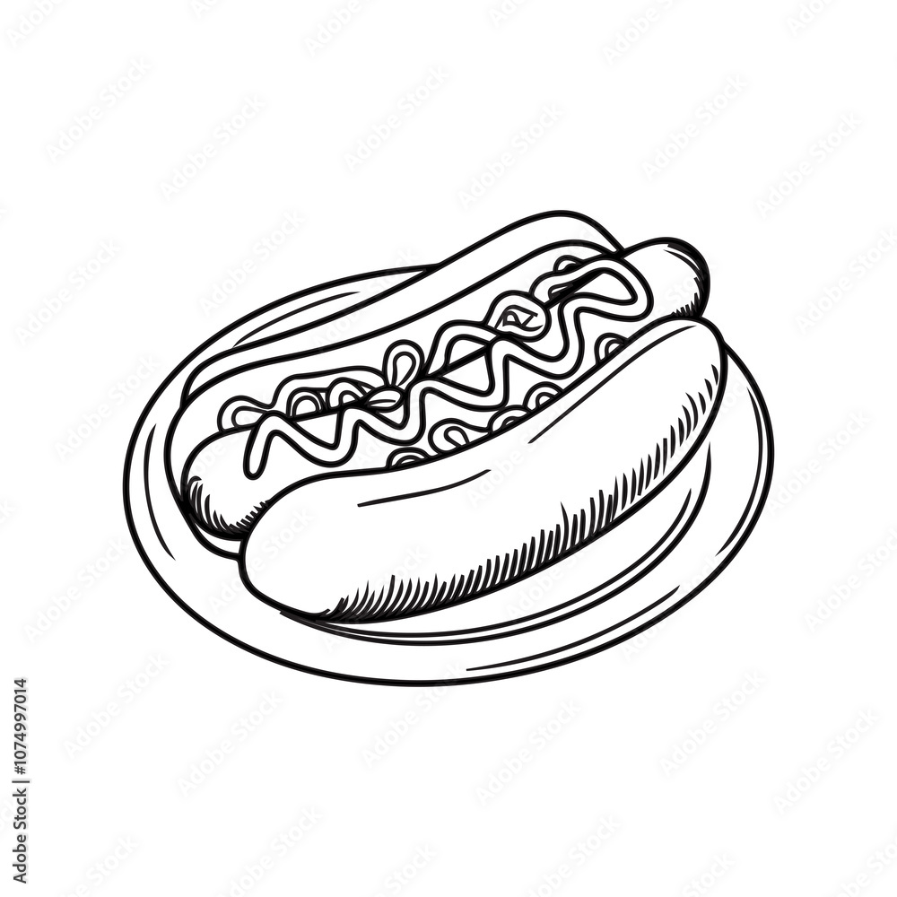 American food outline illustration