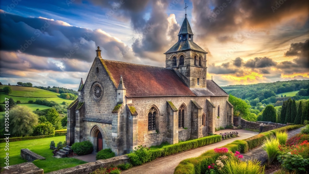 Saint Sulpice le Dunois Church: Historic architecture and tranquility in Creuse, France. Saint Sulpice le Dunois Church: Historic architecture and tranquility in Creuse, France.