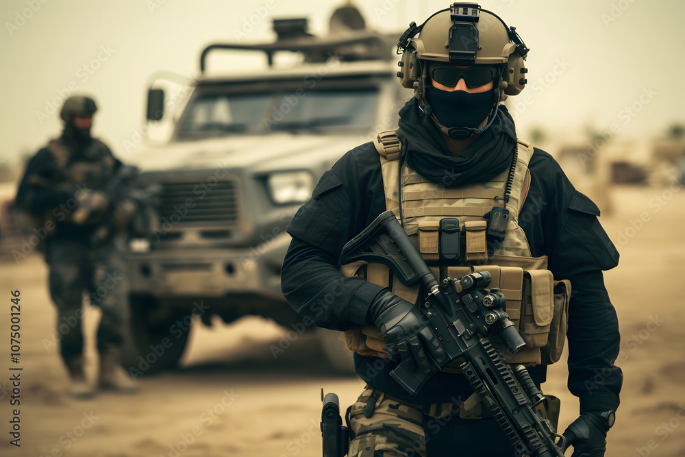 Fototapeta premium middle east soldiers, special force soldiers