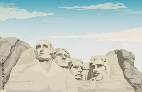 Mount Rushmore National Memorial - Stock Illustration
