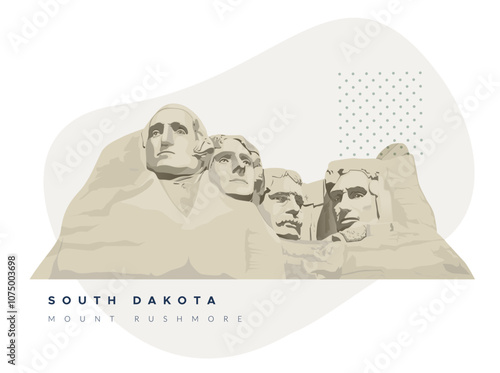 Mount Rushmore National Memorial - Stock Illustration