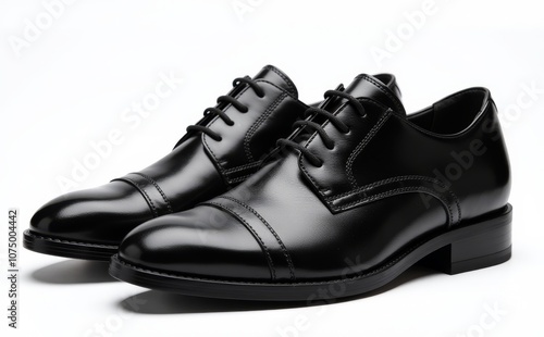 Men Black Shoes isolated on white background. 