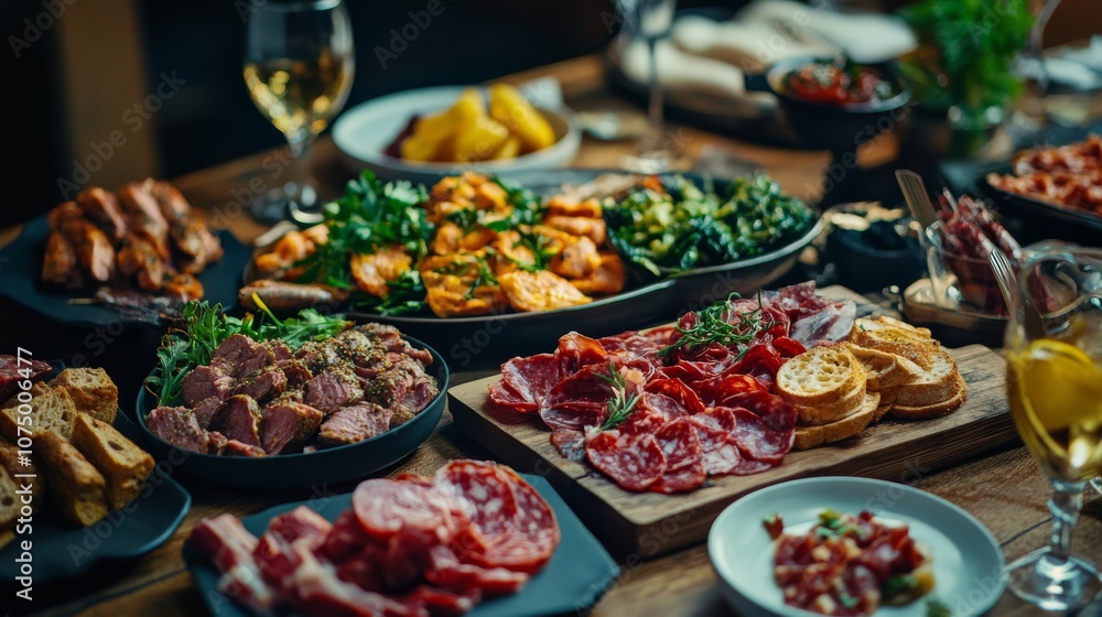 A table full of various meat products A table full of various meat products