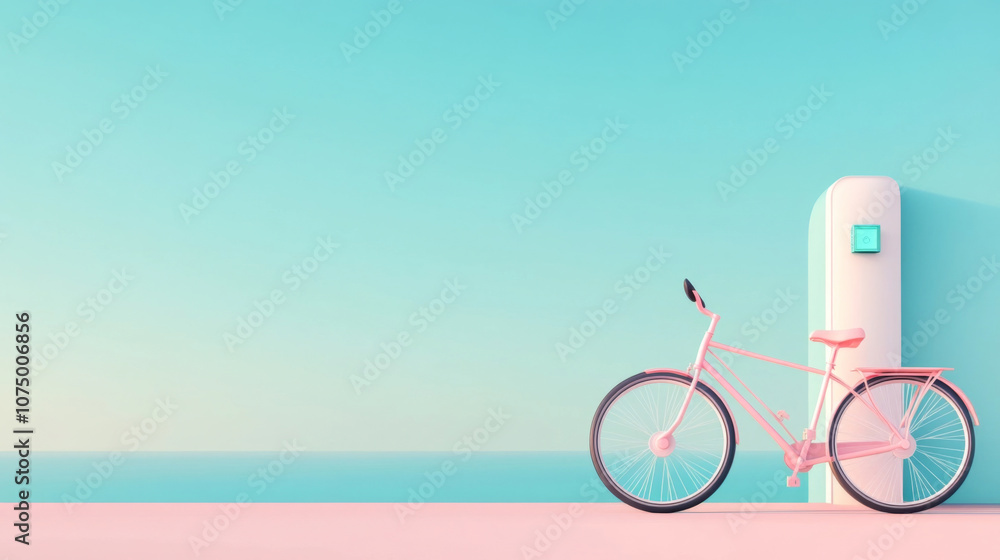Fototapeta premium Sustainable Electric Bike Charging Station in Modern Urban Landscape