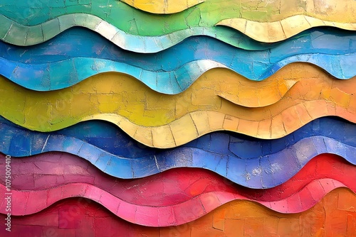 Textured background with colorful waves