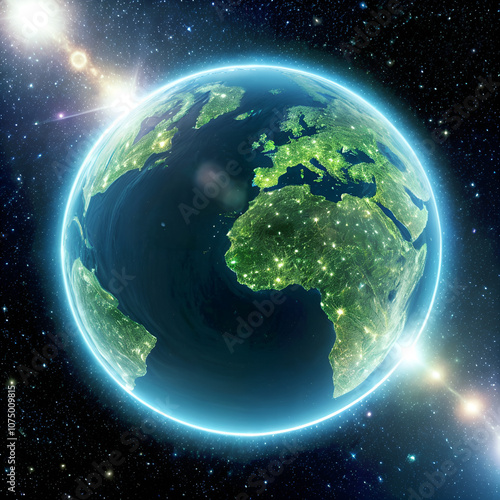 Planet Earth traveling through the universe.