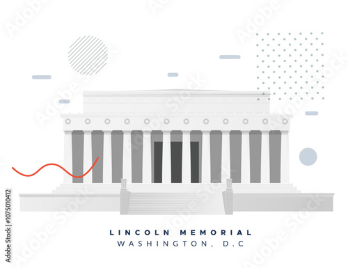Lincoln Memorial - Monument in Washington, D.C., United States - Stock Illustration