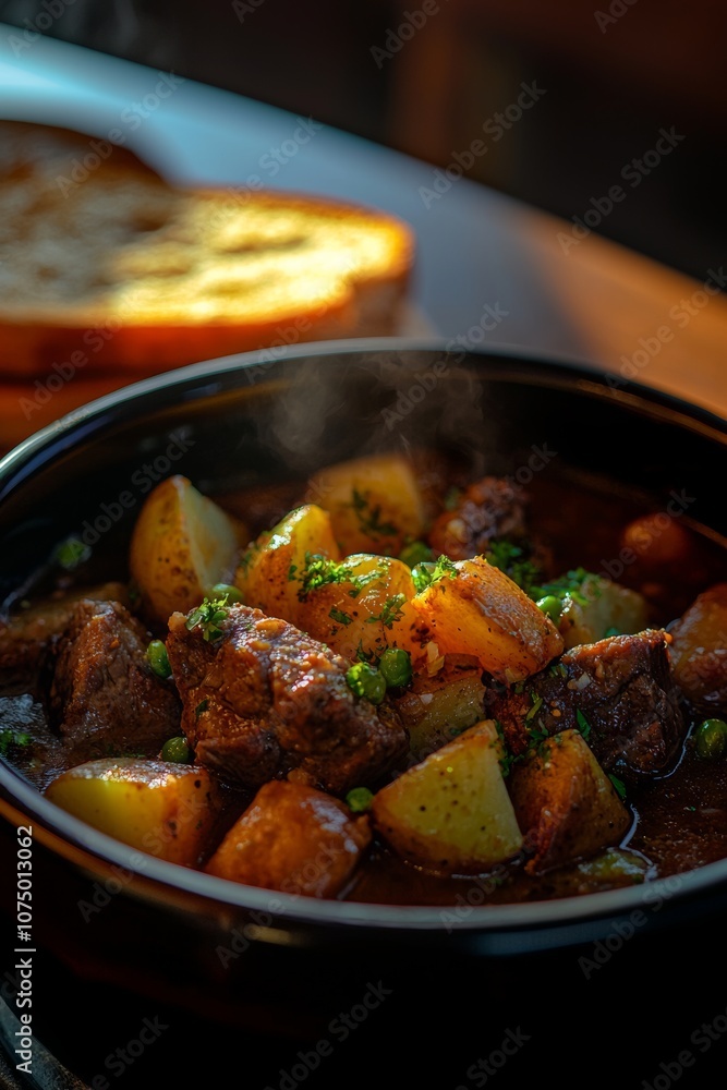 Savor hearty beef stew with fresh ingredients Savor hearty beef stew with fresh ingredients