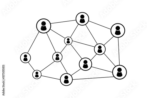 People Network Connection Icon. Technology. Logo. Vector Illustration