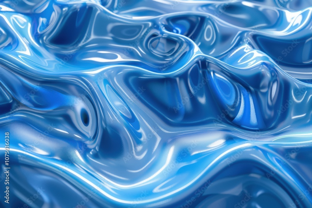 Obraz premium Abstract Wavy Blue Liquid Background