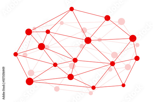 Red Network Connection Technology Background. Vector Illustration. Abstract Business Wallpaper. Banner