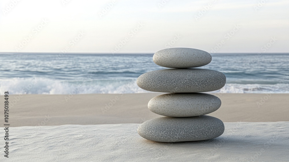 Tranquil Balance of Smooth Pebbles Stacked Near the Ocean Shore at Sunset Creating a Serene Atmosphere Perfect for Relaxation and Mindfulness Practices Tranquil Balance of Smooth Pebbles Stacked Near the Ocean Shore at Sunset Creating a Serene Atmosphere Perfect for Relaxation and Mindfulness Practices