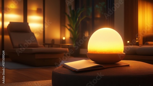 Warm Relaxing Office Scene with Open Notebook