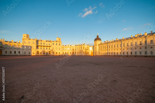 View on Great Gatchina Palace is situated suburb of St. Petersburg, Russia photo