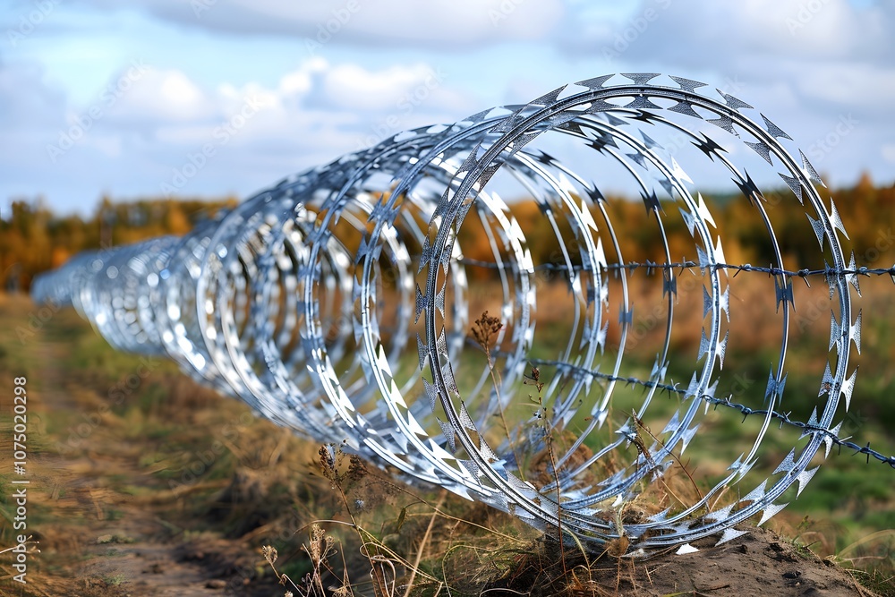 Security and Defense: Spiral Barbed Wire in Outdoor Environment for Border Protection Security and Defense: Spiral Barbed Wire in Outdoor Environment for Border Protection