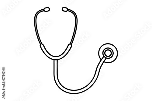 Doctor stethoscope medical device flat icon vector, stethoscope outline vector
