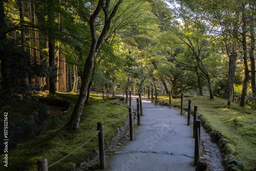 Japanese garden in Ginkakuji Temple, Kyoto, Japan