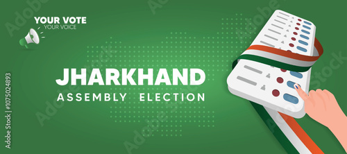 Jharkhand assembly election 2024 Indian state your vote your voice vector poster